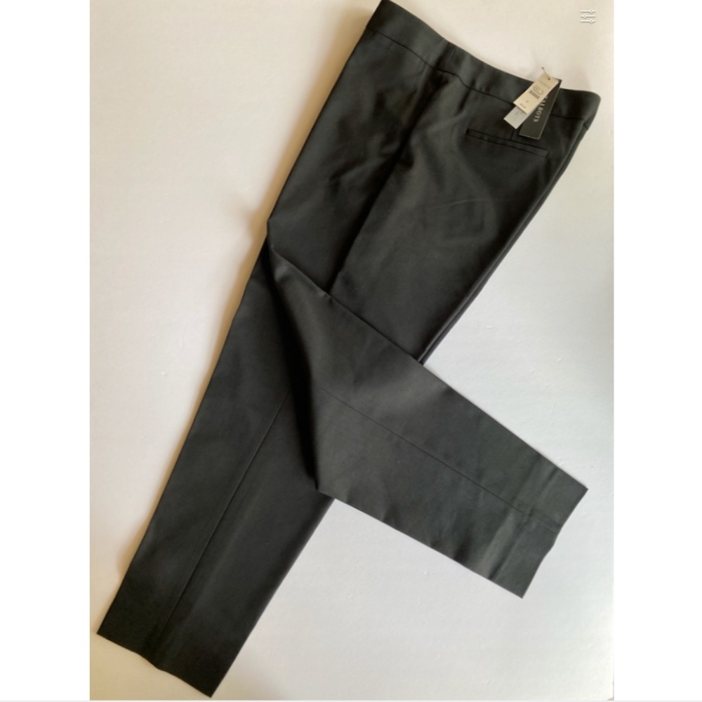 NWT Black Curvy Fit Pants Size 8 Talbots Fly Front Trouser Cotton Blend Pockets